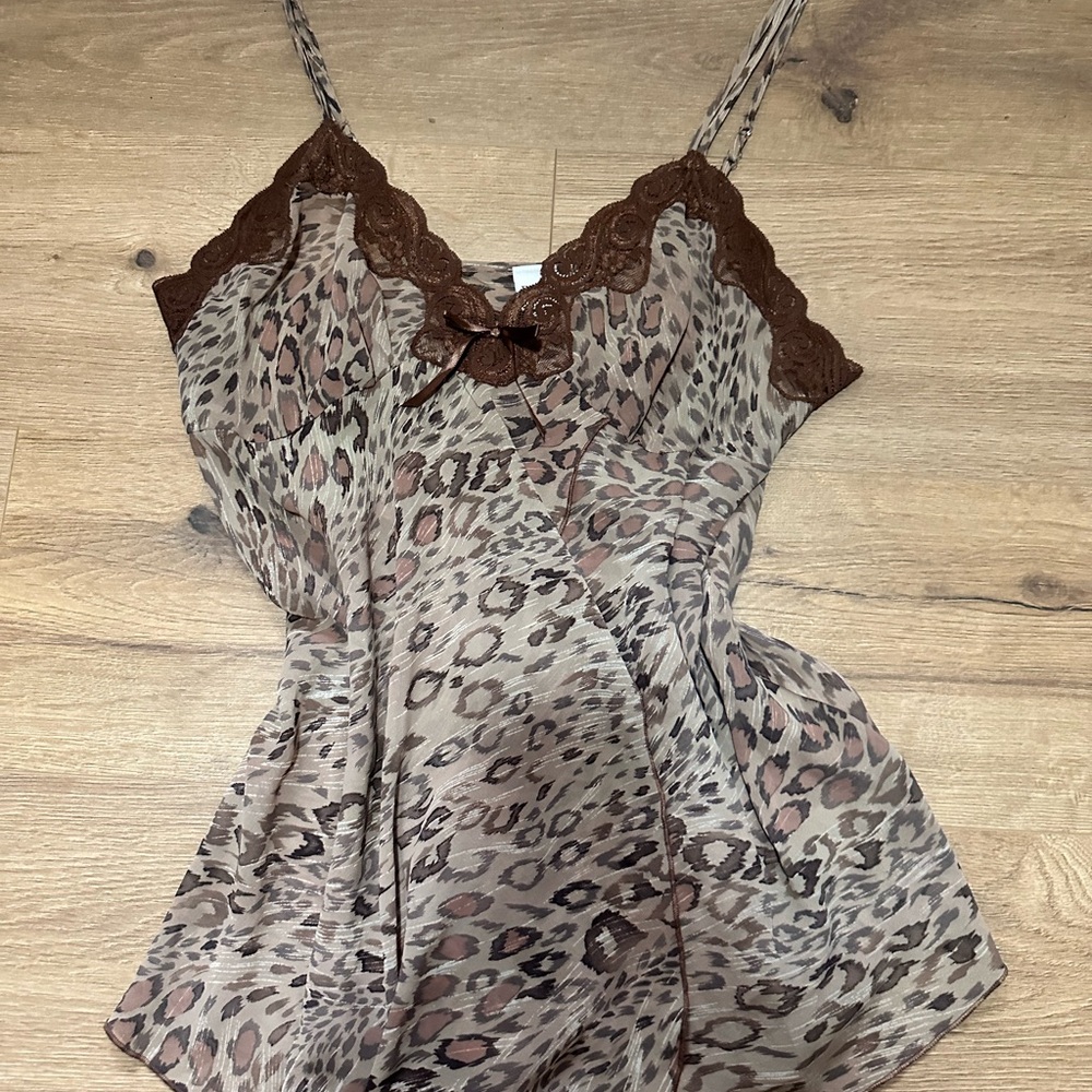 Delicates Animal Print Lace Cami